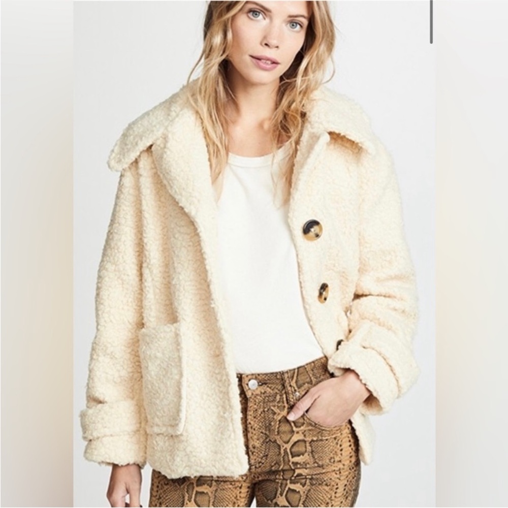 Free People So Soft Teddy Coat Size Small Like New Ivory